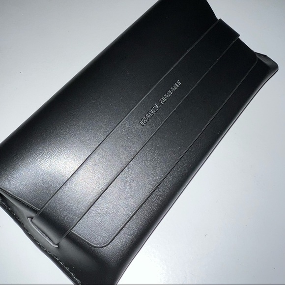 ISABEL MARANT LEATHER SUNGLASSES CASE WITH CLEANING CLOTH BLACK NEW - Picture 4 of 5